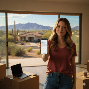 Illustration representing a renter relocating to Tucson, AZ